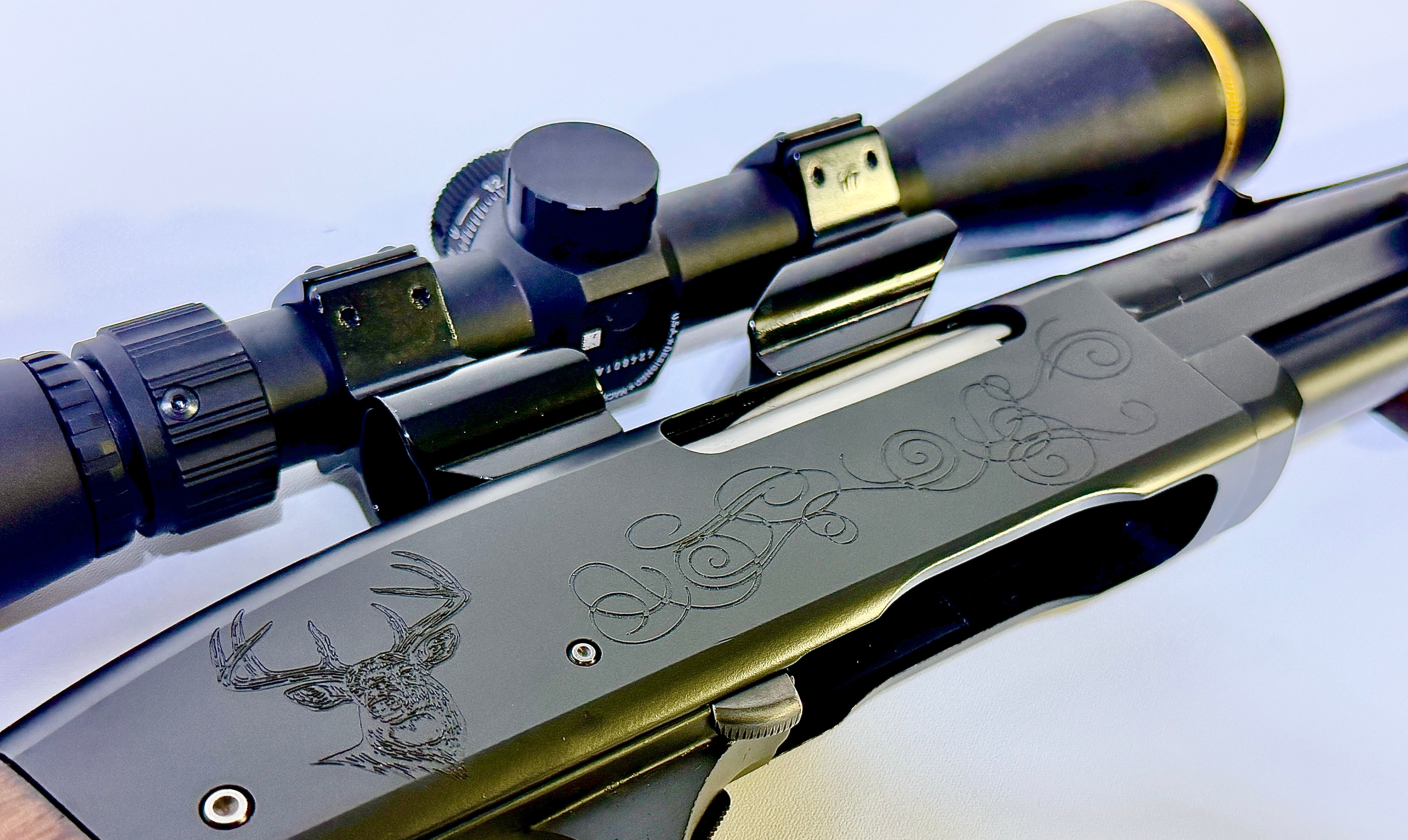 Custom laser engraving work by Northwoods Firearms, Crandon, WI